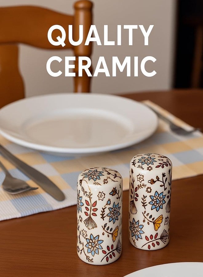 The Bridge Collection Country Floral Salt and Pepper Shakers, Unique Flower Salt & Pepper Shaker Set for Kitchen Counter, Cottagecore Home Tabletop Decor Accents - Image 5