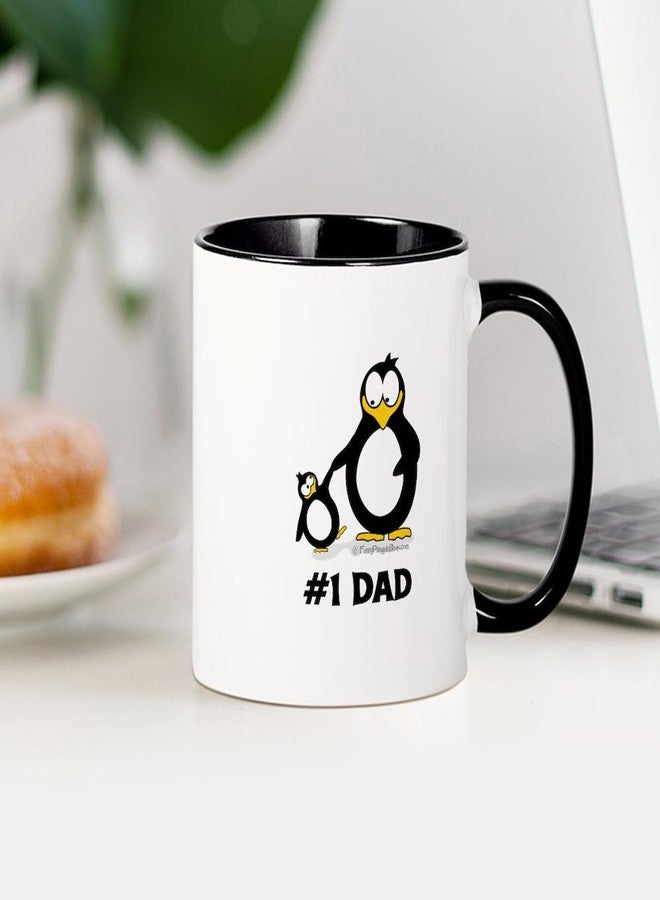 cafe press CafePress Number 1 Dad Penguin Mug 11 oz (325 ml) Ceramic Coffee Mug - Image 4