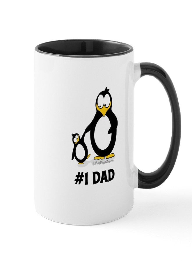 cafe press CafePress Number 1 Dad Penguin Mug 11 oz (325 ml) Ceramic Coffee Mug - Image 1