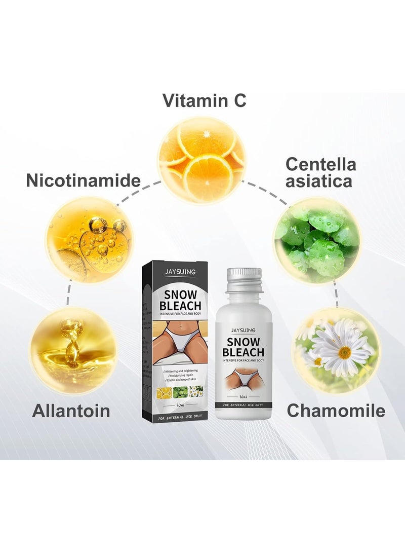 Jaysuing Snow Bleach Cream for Private Part Underarm Whitening, Dark Skin Bleaching Cream for Dark Spots, Face and Body Skin Lightening Bleaching Cream for Intimate Areas Brightening - Image 3