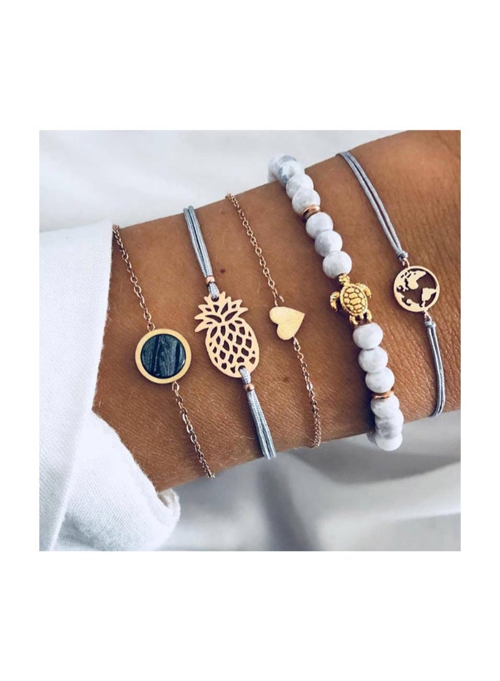 Macon 6pcs Luxury Women’s Watch Set – Elegant Ladies Watch with Simple Bracelet Jewelry Combo - Image 2