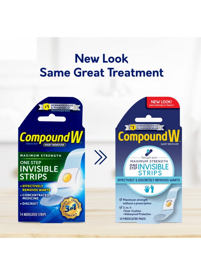 Compound W Compound W Maximum Strength One Step Invisible Wart Remover Strips, 14 Count (Pack of 1) - Packaging May Vary  - Image 2