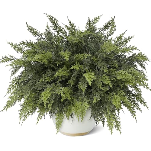 GLIDLION 18 Soft Textured Cedar Branches 24 Pcs Artificial Christmas Cedar Branch Realistic Fake Pine Picks Faux Greenery Plants Stem for Vase DIY Crafts Garland Wreath Indoor Outdoor Home Decor - Image 1