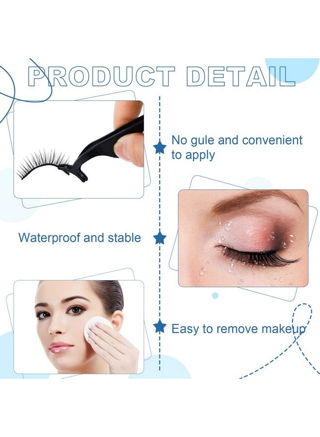 Nuogo 32 Pairs Self Adhesive Eyelashes with Tweezers, Reusable Adhesive False Eyelashes No Glue Natural Look Fake Eyelashes Waterproof Pre Glued Eyelashes Bulk for Women Girls Gift - Image 3