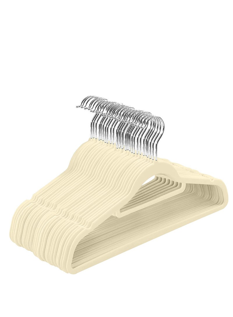 Cool Baby Premium Non Slip Velvet Hangers - Heavy Duty - Coat Suit Hangers (Beige Pack of 50)  - Image 1