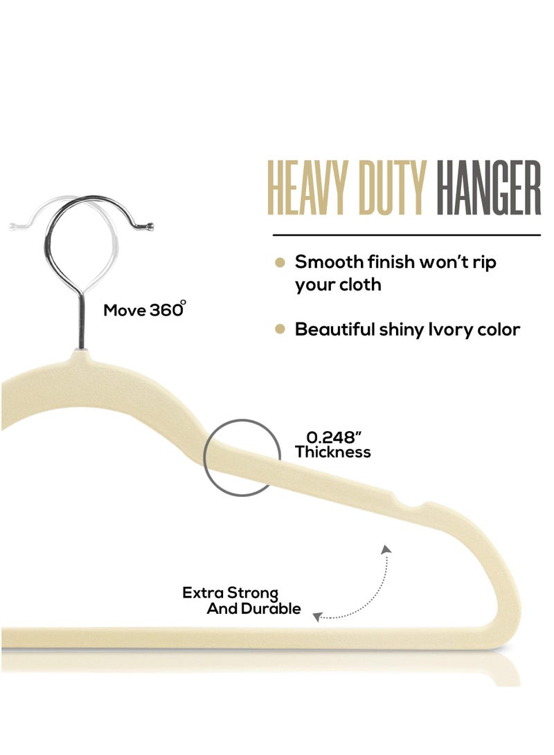 Cool Baby Premium Non Slip Velvet Hangers - Heavy Duty - Coat Suit Hangers (Beige Pack of 50)  - Image 5