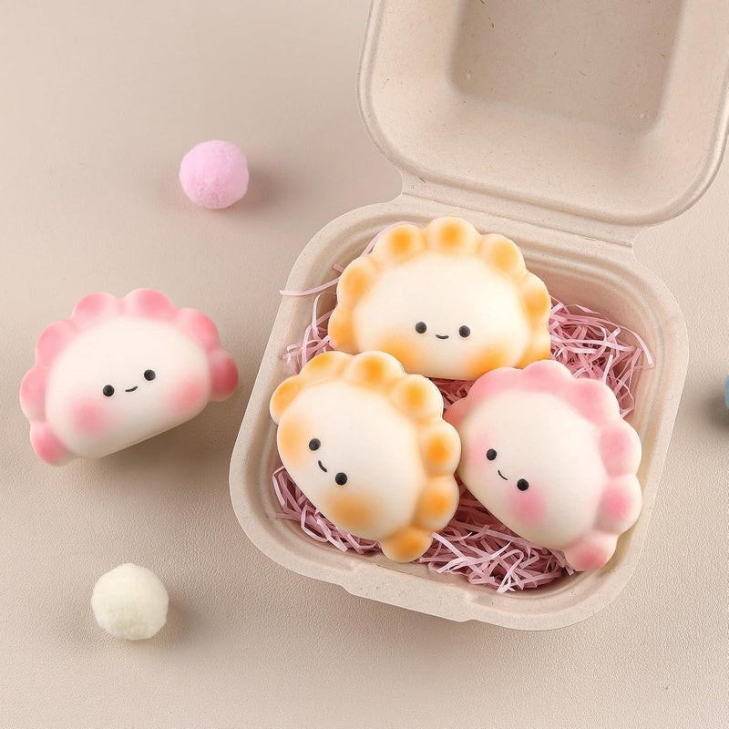 Anboor 4 PCS Small Dumpling Squishies Toy - Slow Rising Fidget Sensory Toy for Children and Adults, Cute Kawaii Stress Relief Toys (Random Colors) - Image 2