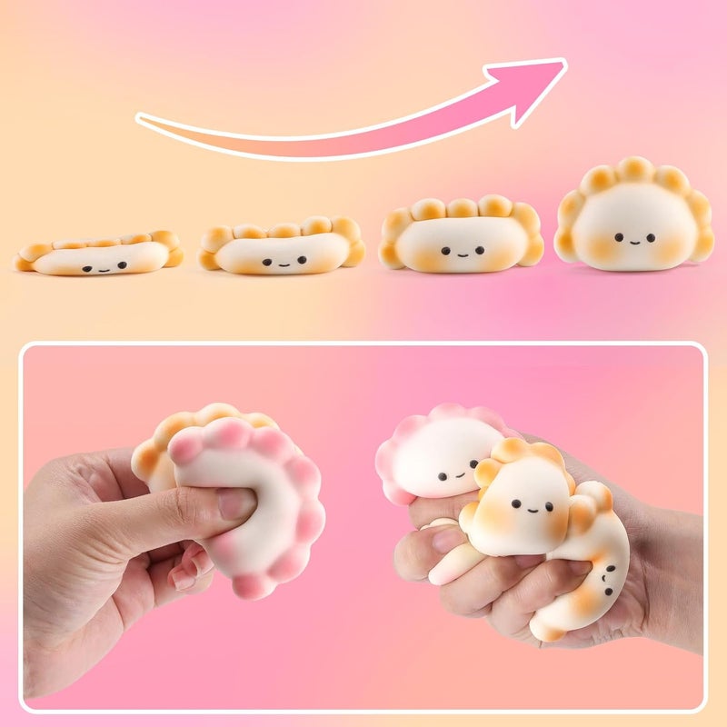 Anboor 4 PCS Small Dumpling Squishies Toy - Slow Rising Fidget Sensory Toy for Children and Adults, Cute Kawaii Stress Relief Toys (Random Colors) - Image 3