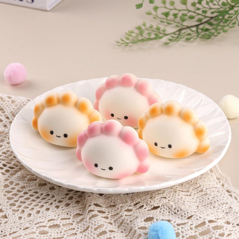 Anboor 4 PCS Small Dumpling Squishies Toy - Slow Rising Fidget Sensory Toy for Children and Adults, Cute Kawaii Stress Relief Toys (Random Colors) - Image 1