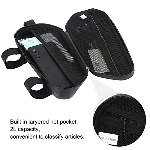 OUKENS Waterproof Motorcycle Side Bag, EVA Hard Shell Triangle Storage with Double Sealing Zippers, Universal Bike Luggage (Black) - Image 5