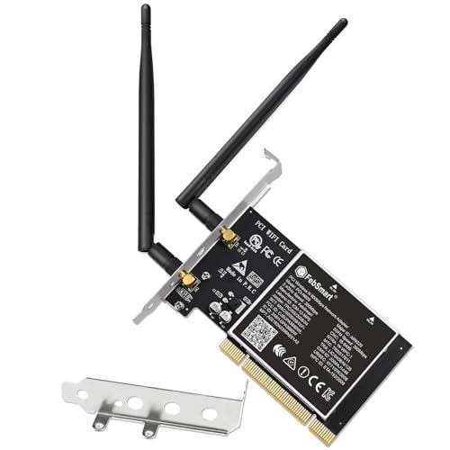 FebSmart Wireless N Dual Band 600Mbps (2.4GHz 300Mbps or 5GHz 300Mbps) PCI WiFi Adapter for Windows 11, 10, 8.x, 7, XP (32/64bit) and Windows Server Desktop PCs, PCI Interface WiFi Card (PCI-N600) - Image 1