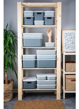 Mowo Home Trove 3 Pieces 13.4 Lt (Grey) Organizer Box with Lid, Decorative Storage Box  - Image 3