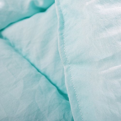 EVOLIVE All Season Pre Washed Soft Microfiber White Goose Down Alternative Comforter with Box Stitching (Mint, Full/Queen) - Image 5