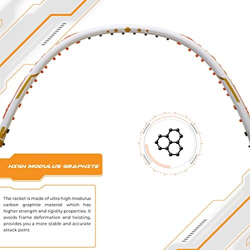 Apacs Finapi 232 Xtra Power (40LBS, 100% Top Grade UHM Japanese Graphite) Extra Strong Professional Unstrung Badminton Racket with Free Full Cover (White Gold) - Image 2
