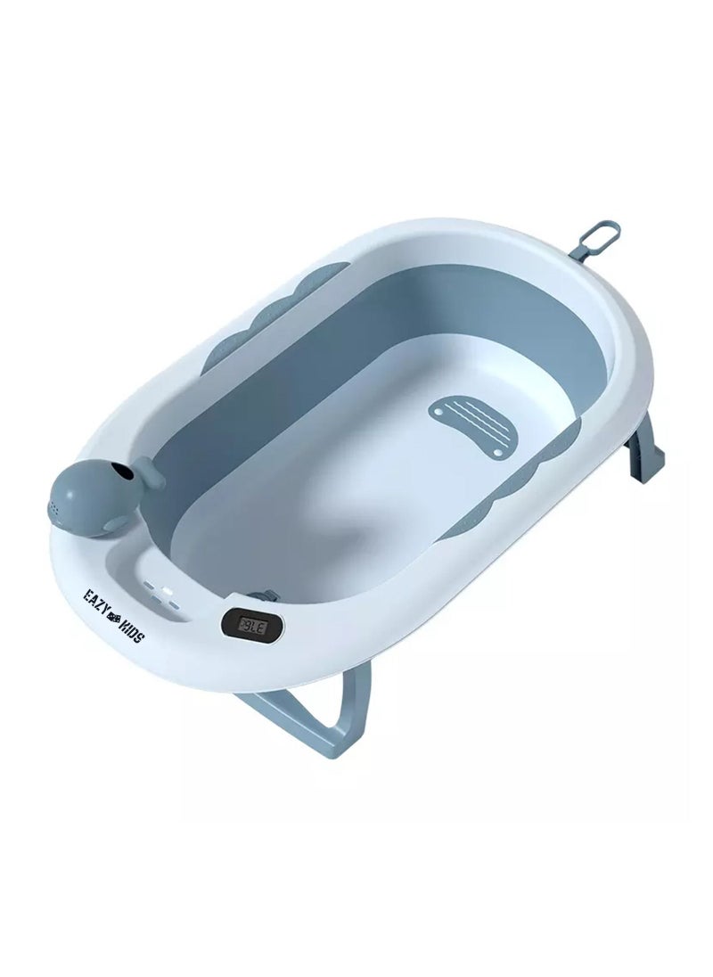 Eazy Kids Eazy Kids Temperature Controlled Foldable  Bathtub w/ Intelligent Temperature Monitoring Thermometer and Baby Head Shampoo Wash Rinse Mug - Bl  - Image 1