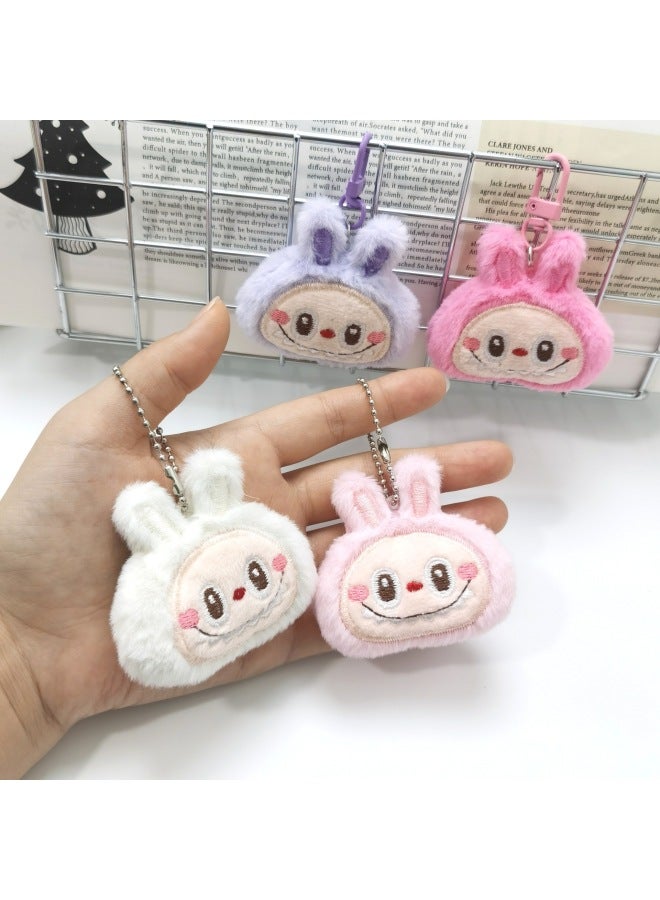 Loquat Cute Cartoon Labubu Labubu Doll Brooch Rabbit Bag Key Chain Pendant Plush Small Pendant Wholesale-Specifications:Blue Green-Color:Brooch Style (brooch Without Hanging Chain On The Back) - Image 2
