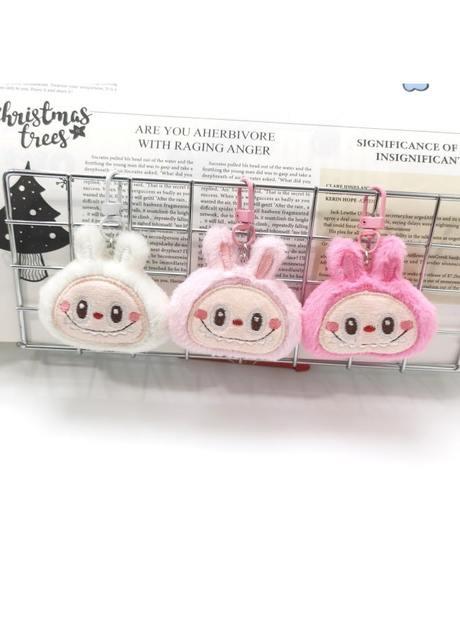Loquat Cute Cartoon Labubu Labubu Doll Brooch Rabbit Bag Key Chain Pendant Plush Small Pendant Wholesale-Specifications:Blue Green-Color:Brooch Style (brooch Without Hanging Chain On The Back) - Image 5