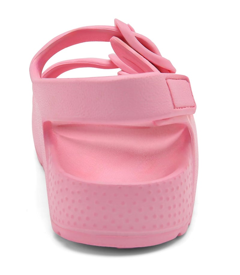 ChayChax Toddler Boys Girls Double Buckle Sandals Children's Adjustable Back Strap Water Sandal, Pink, 9 Toddler - Image 5