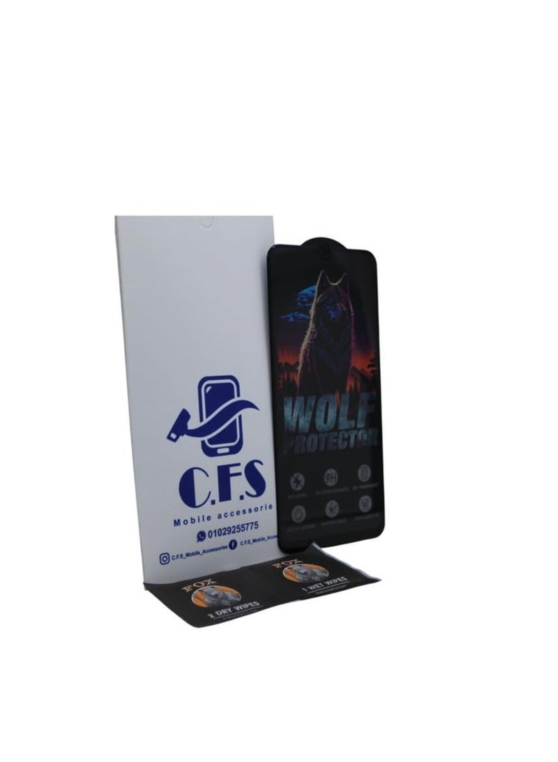 Wolf Protector Design Tempered Glass Screen Protector for Samsung Galaxy A50 - Clear & Black - Image 2