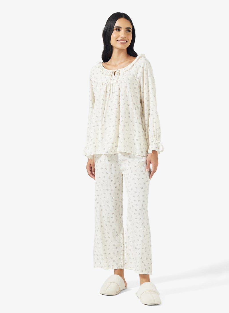 جينجر طقم بيجاما وبلوزة بطبعة زهور - Image 5