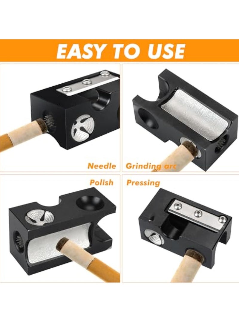 KASTWAVE 8 in 1 Aluminum Pool Cue Tip Repair Tool, Pool Cue Repair Kit, Billiard Cue Stick Tip Tool Accessory with one Replacement Blade and one Wrench, Cue Tip Stick Shaper Billiard Pool Cue Accessories - Image 5