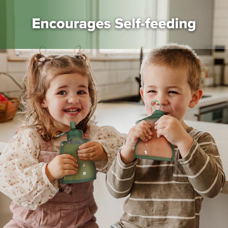 haakaa Yummy Pouch Reusable Baby Food Pouch, 4oz, 2 Pack - Image 3