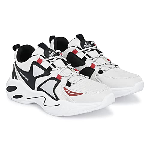 Amico Men's & Boys Multicolor Running Casual Sports Shoes (White, Numeric_10) - Image 2