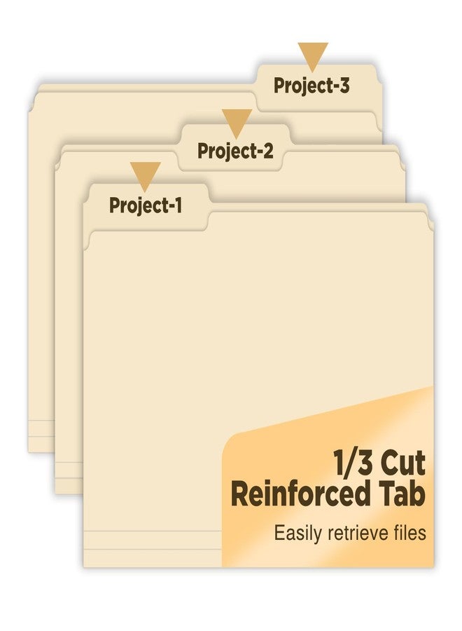 WritePads Manilla Folders 8.5 x 11 File Folders Letter Size Manila Folder with 1/3 Cut Tab 100 Pack Paper Folders for Office, School, Home, Business Filing Supplies Made in USA - Image 3