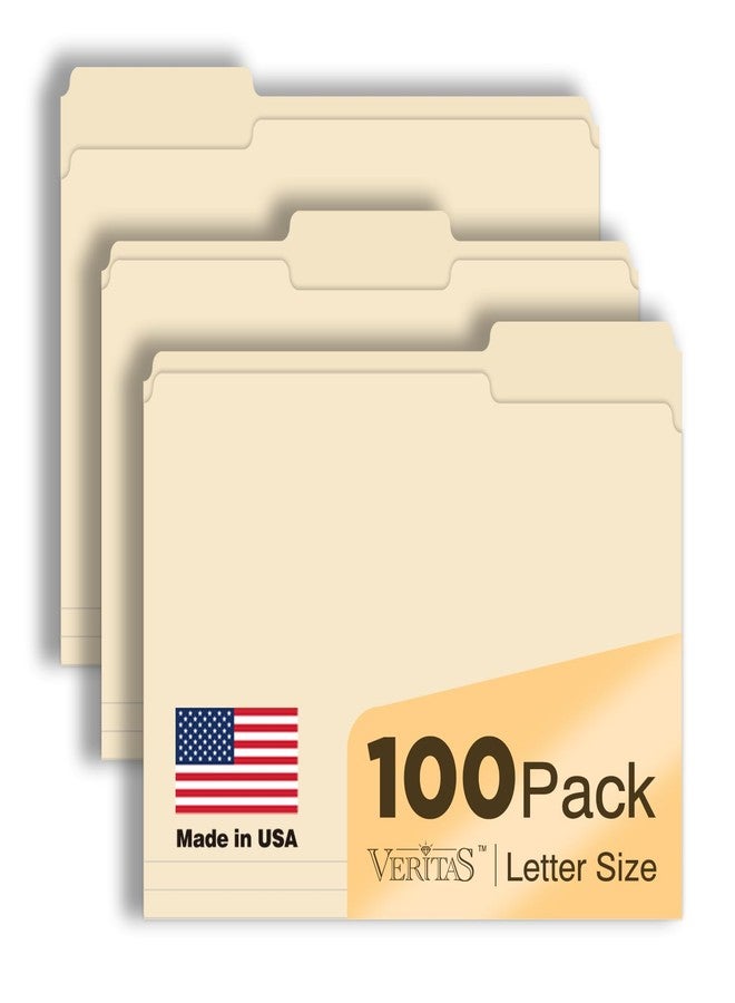 WritePads Manilla Folders 8.5 x 11 File Folders Letter Size Manila Folder with 1/3 Cut Tab 100 Pack Paper Folders for Office, School, Home, Business Filing Supplies Made in USA - Image 1