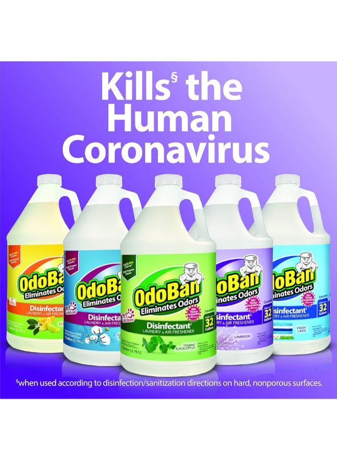 ODOBAN Fresh Linen Scented Laundry and Air Freshener Disinfectant Clear 1 Gal 911701-G4 - Image 5