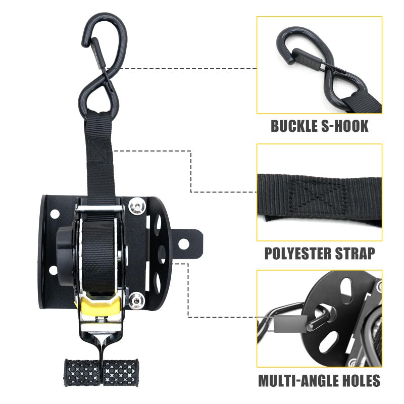 Maxzina Retractable Ratchet Straps Compatible with 2022-2025 2026 Ford Maverick Retracting Straps Auto Retract Securing Strap Tie Down System 2PCS for 2024 Maverick Accessories - Image 3