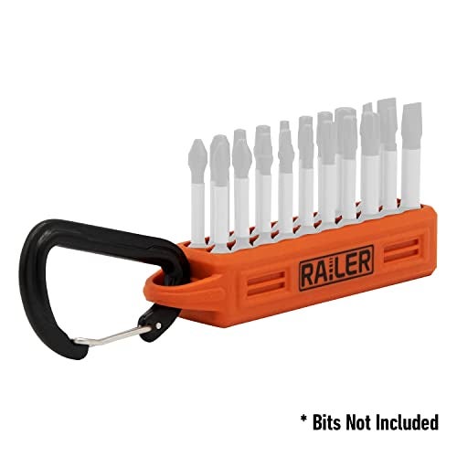 Railer Screwdriver Bit Holder Storage Organizer – Railer 20-Hole Camo Green Bit Holder with Carabiner (2 Pack) - Image 4