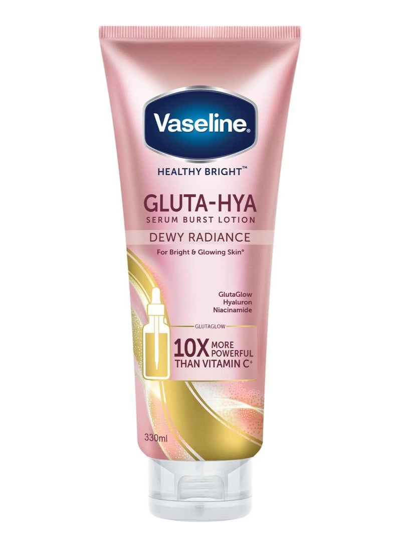 فازلين لوشن هيلثي برايت جلوتا-هيا سيروم بيرست ديوي راديانس، 330 مل - Image 1