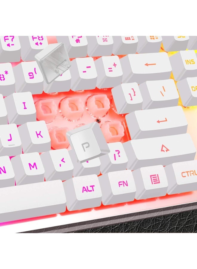 Gaming Keyboard and Mouse Combo – K1 RGB LED Backlit Wired Keyboard with 104 Keys for PC & Laptop (White) - Image 3