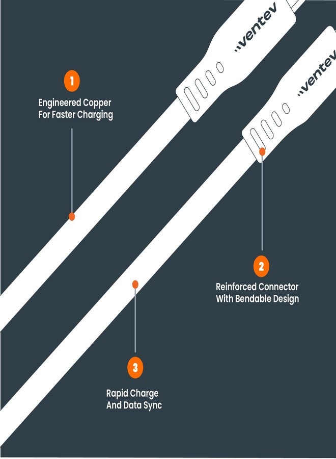 Ventev Flat USB A to Apple Lightning High Speed Tangle-Free 6 Foot Cable - Image 3