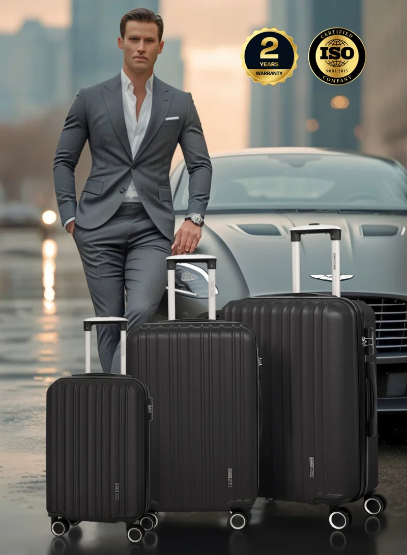 Parajohn L(28 INCH) nner Trolley SuiLarge 28-Inch ABS Material Lightweight Hardshell Luggage Trolley | carrying 3.75kg Durable Hardsided Spitcase Black  | Best Price UAE