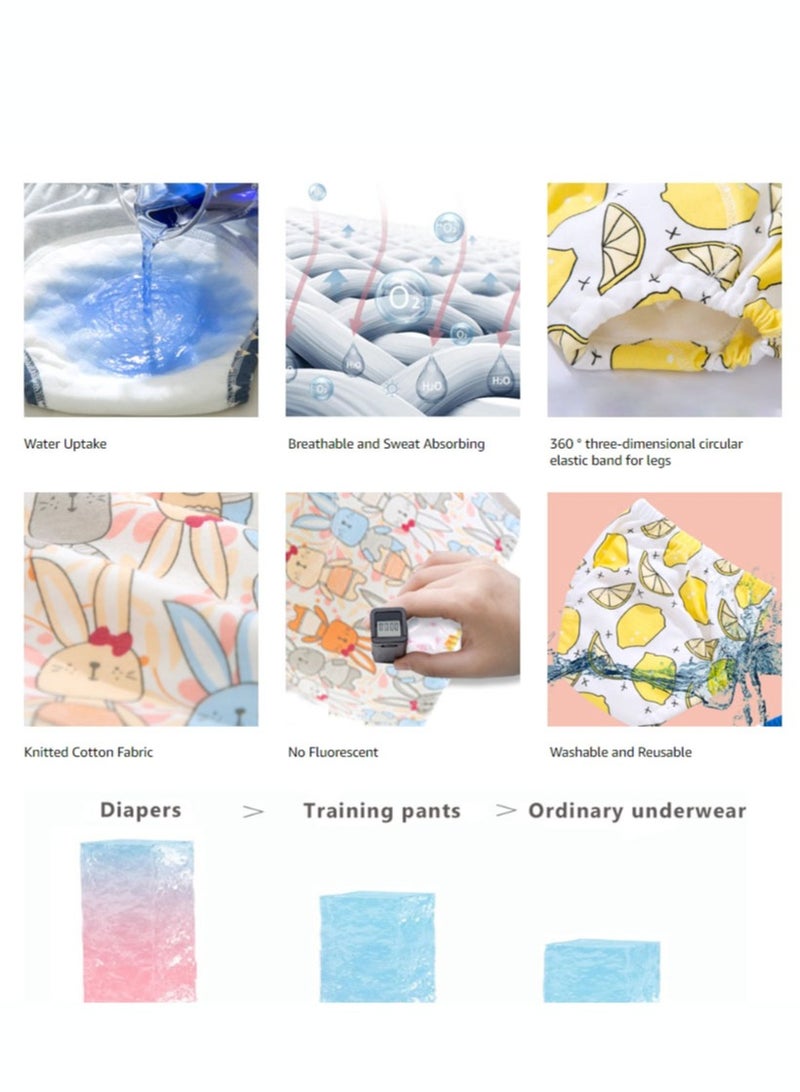 MissTiara 8 قطع من الملابس الداخلية المخصصة للتدريب على استخدام المرحاض، 6 طبقات من القطن الماص للرطوبة والقابل للتنفس للأطفال الصغار والأولاد والبنات، مقاومة للماء - Image 3