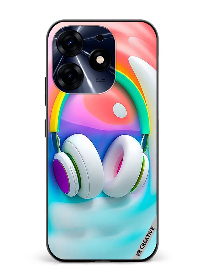 VR CREATIVE Protective Case Cover For Tecno Spark 10 Pro Music Headphones Design Multicolour - Image 1