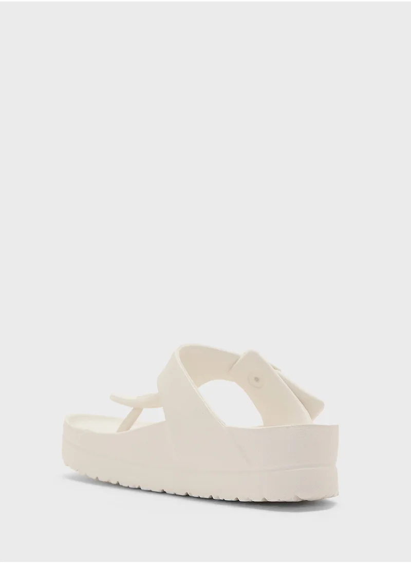 Truffle Eva Toe Chunky Flatform Flat Sandal