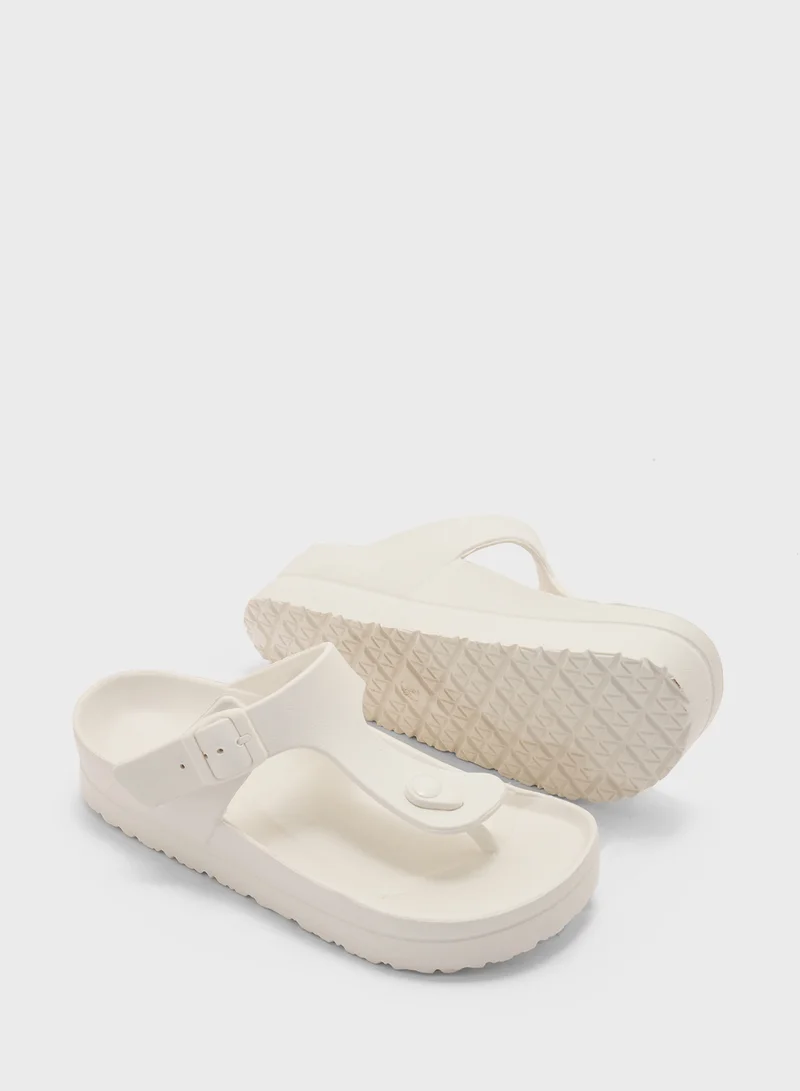 Truffle Eva Toe Chunky Flatform Flat Sandal