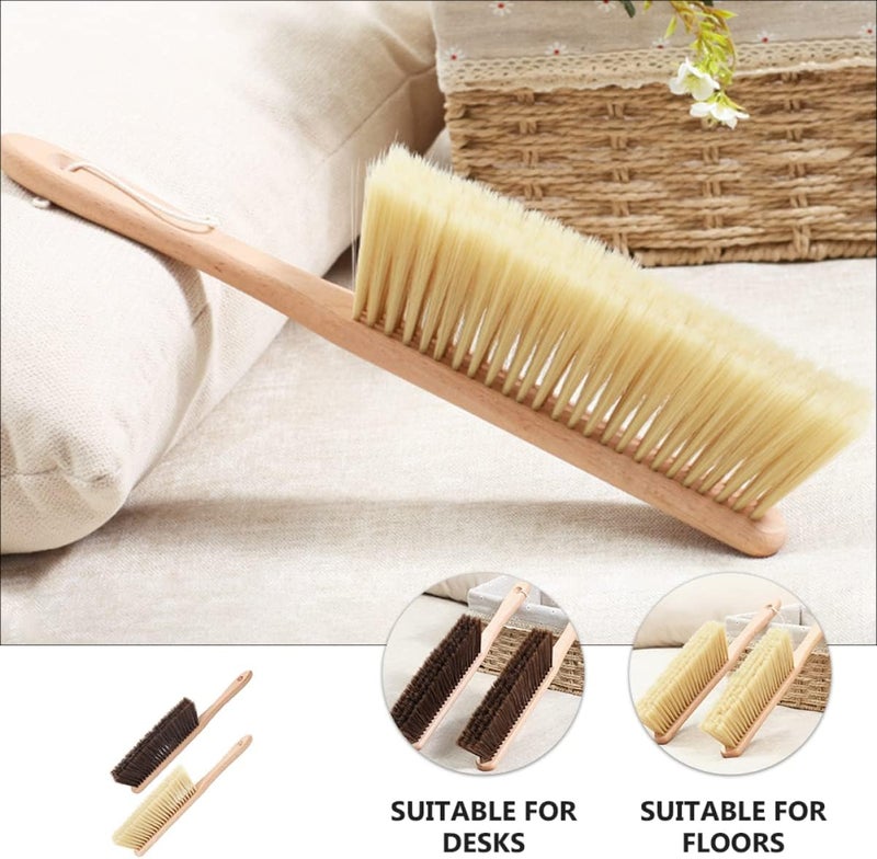 GALPADA 2Pcs Soft Bristle Bed Cleaning Brush Durable Household Dust Sweeping Tool for Home Sofa Furniture Bedspread Comfortable Handle Space Saving Design - Image 2