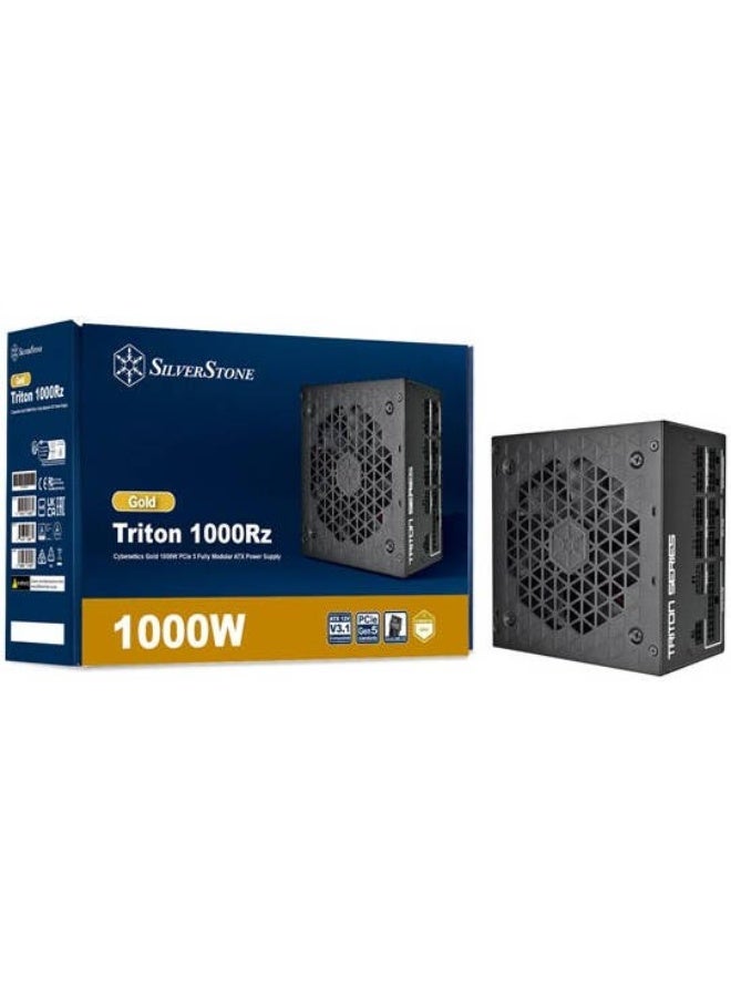 SilverStone Triton TR1000R-GM 1000W Fully Modular ATX Power Supply, Cybenetics Gold Certified, PCIe Gen5 12V-2x6, Single +12V Rail 83.3A, 120mm FDB Fan, Japanese Capacitors, Active PFC, Black | SST-TR1000R-GM - Image 1