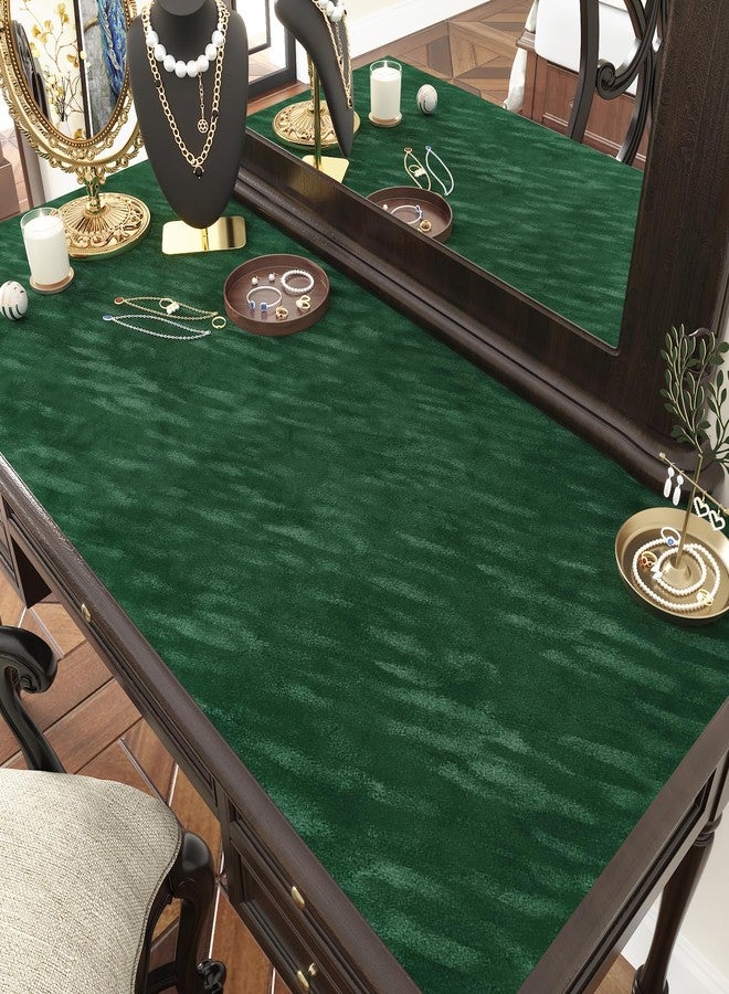WESTICK Green Velvet Textured Wallpaper Peel and Stick Velet Fabric Roll Self Adhesive Felt Drawer Liner Soft Thick Green Contact Paper for Cabinets Jewelry Box Liner DIY Art Crafts 12" x 80" - Image 4