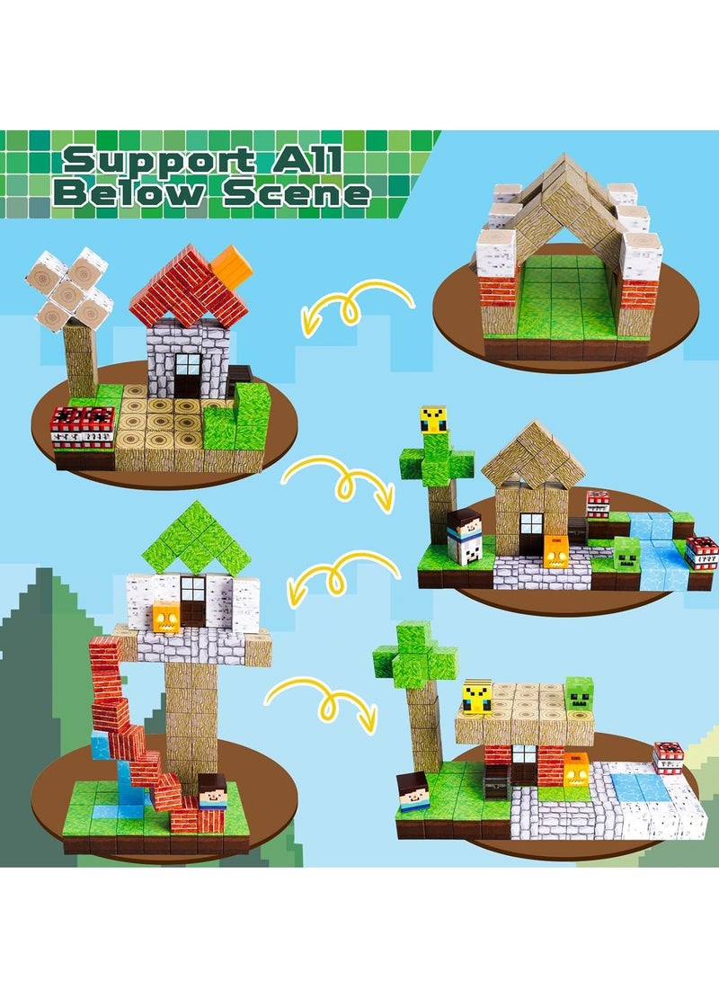 Beauenty Magnetic Blocks, 100 PCS Children's Building Toys, STEM Sensory Toys, Kids Magnet World Set, Themed Gift for Children Ages 3+  (Jungle World) - Image 2