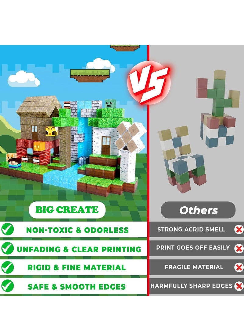 Beauenty Magnetic Blocks, 100 PCS Children's Building Toys, STEM Sensory Toys, Kids Magnet World Set, Themed Gift for Children Ages 3+  (Jungle World) - Image 5