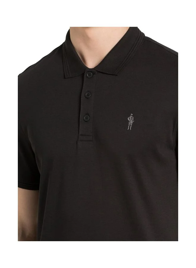 Jockey Black 3912 Men Super Combed Cotton Rich Solid Half Sleeve Polo T Shirt for Men | Best Price UAE