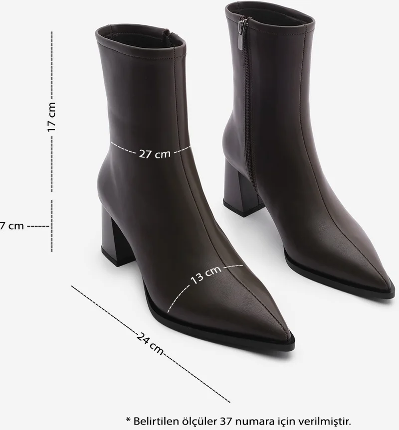 MARJIN Women's Thick Heel Pointed Toe Boots Simva