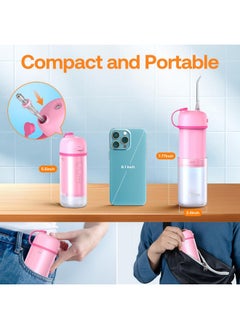 Bitvae Bitvae P1 Water Dental Flosser for Teeth, Travel Mini Water Teeth Picks, Cordless Water Cleaner Picks with Telescopic Water Tank, Rechargeable Oral Irrigator for Travel & Home, Pink  - Image 3