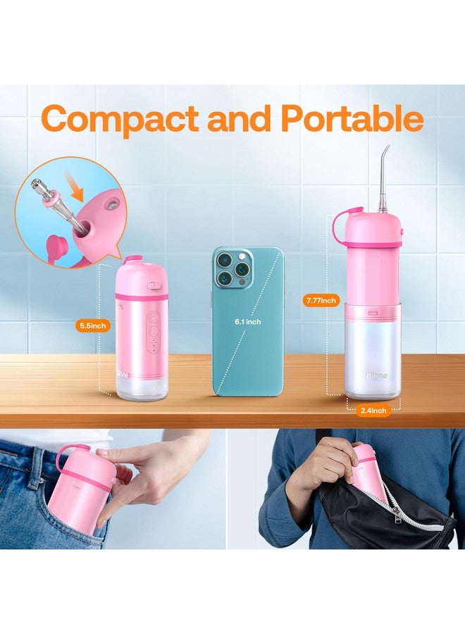 Bitvae P1 Water Dental Flosser for Teeth, Travel Mini Water Teeth Picks, Cordless Water Cleaner Picks with Telescopic Water Tank, Rechargeable Oral Irrigator for Travel & Home, Pink - Image 3