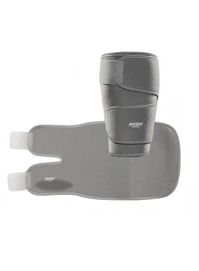 جينجبا سابورت واقيات الساق للرجال والنساء - عبوة واحدة، دعامة ساق قابلة للتعديل، مقاومة للصدمات، ضغط مفتوح، دعم للساق، أكمام ضغط للساق، أكمام دعم للساق لتخفيف آلام الساق، والالتواءات، وإصابات الساق الناتجة عن التنس - واقيات الساق ودعامات الساق القابلة للتعديل تدعم التعافي الرياضي واللياقة البدنية والجري - Image 5